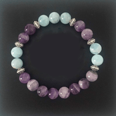 Bracelet Améthyste et Aigue Marine | Lithothérapie Stéphanie